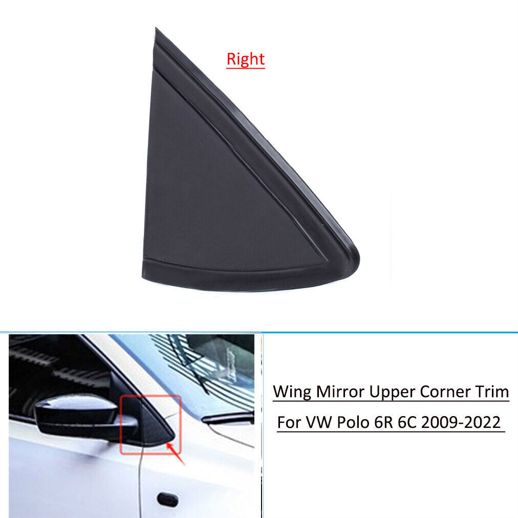 Mirror Corner Trim Molding Triangle Cover for VW Polo 6R 6C 2009-2022 Right Side