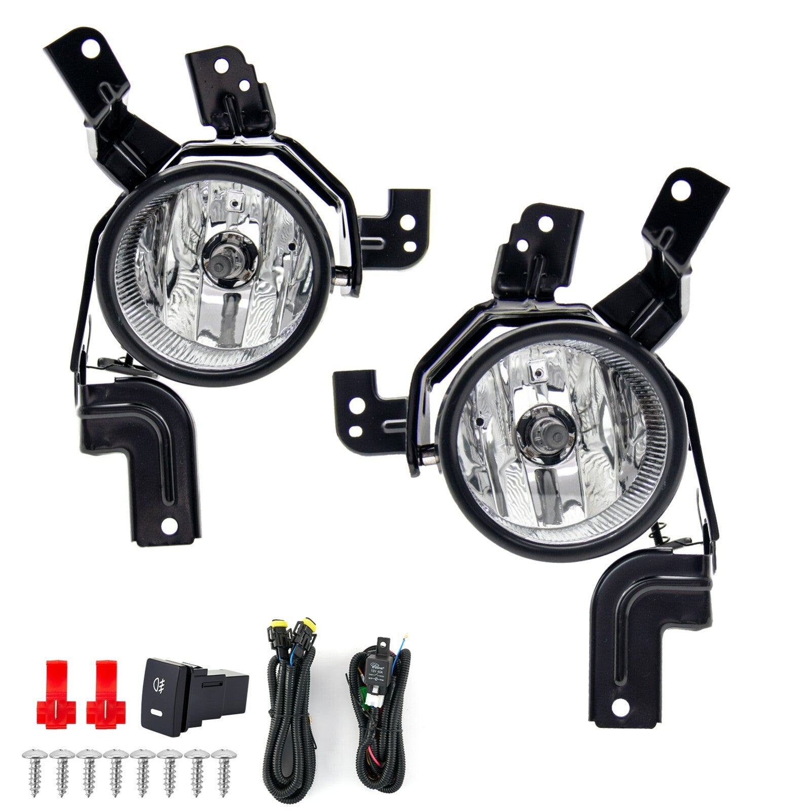 Fog Light Assembly Fits 2007 2008 2009 for Honda CRV Switch and Wiring Kit Clear - v