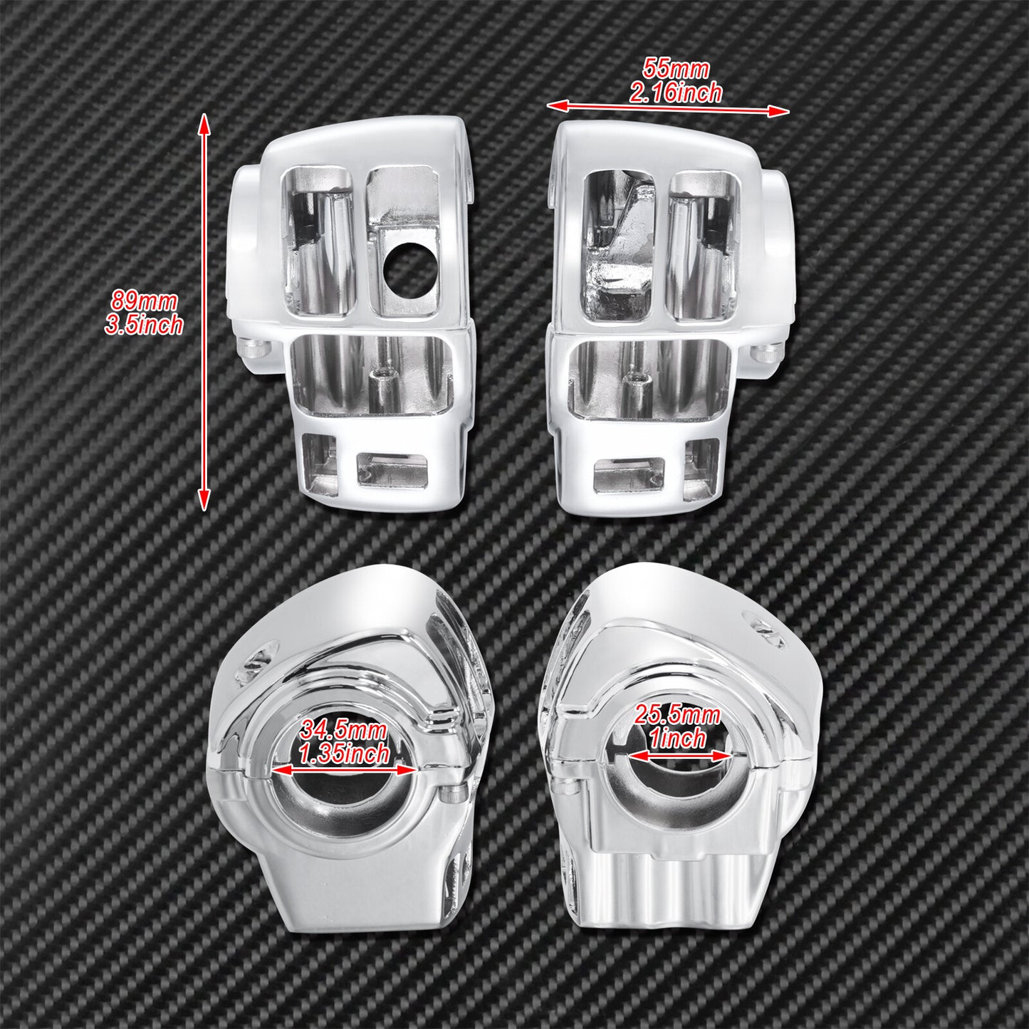 Chrome Hand Control Switch Housing Cover Fit for Harley Touring Glide 1996-2013 Q