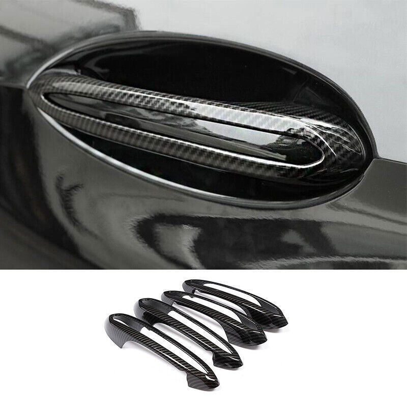 4P Carbon Fiber Look Outside Door Handle Cap Cover Trim for BMW X3 G01 2018-2021