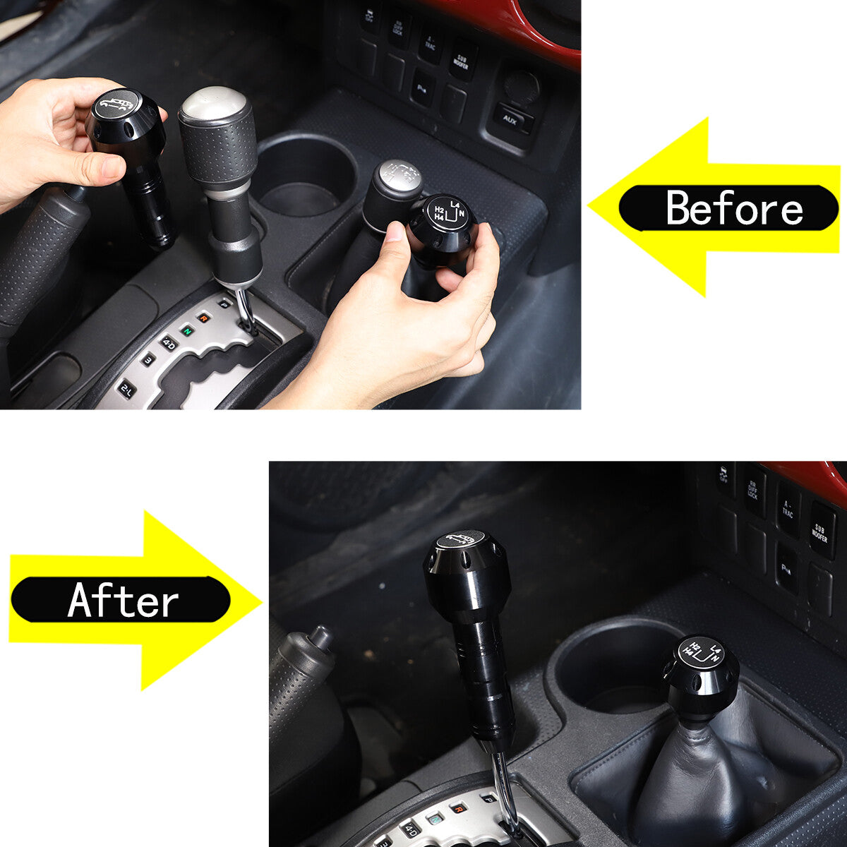 Gloss Black Gear Shift Head Trim Cover Trim for Pathfinder 2013-18 ABS- v