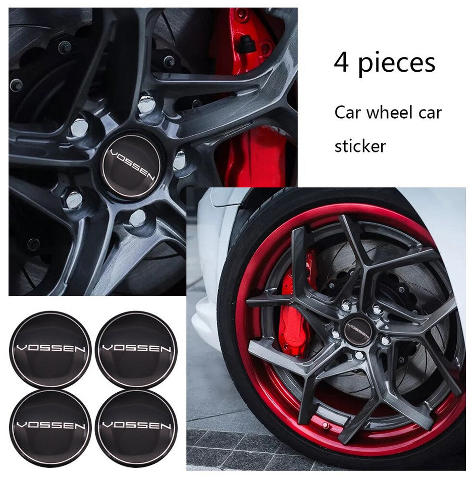 4x64mm WedsSport Black Badge Hubcap Rim Cap Decal Badge TE37 - v