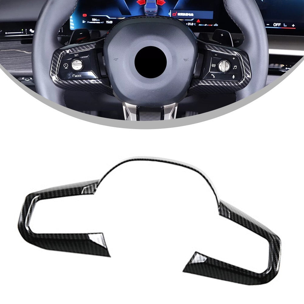 ABS Carbon Fiber Steering Wheel Top Frame Trim Fits for BMW 5 Series G60 2024