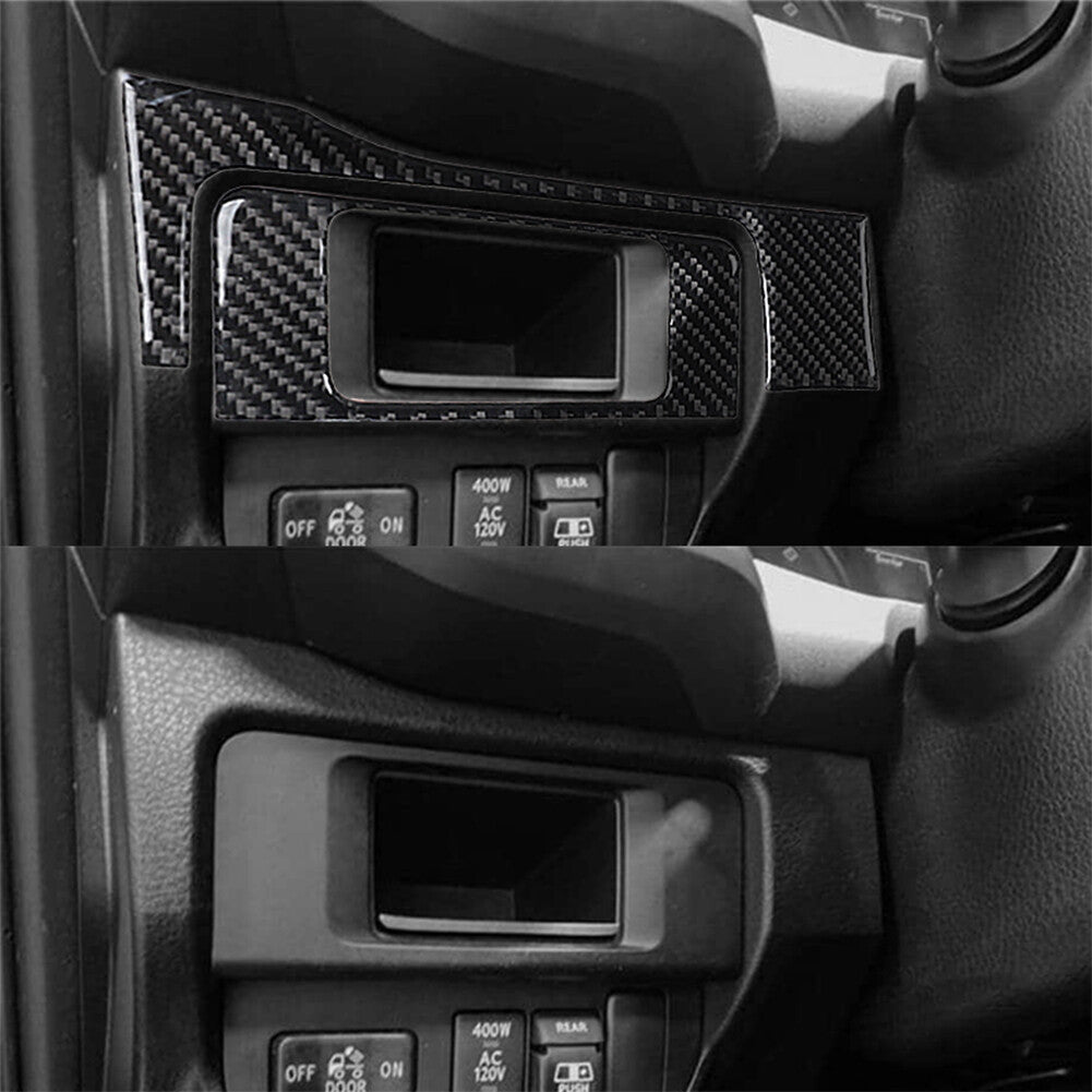 2X Carbon Fiber Interior Headlight Control Cover Trim for Toyota Tacoma 2016-21