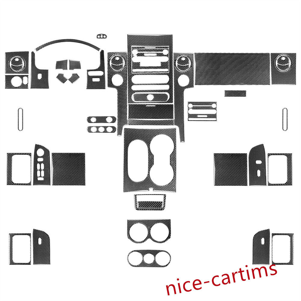 50Pcs Carbon Fiber Interior Full Set Decor Trim Kits for Ford F150 FX4 2004-2008