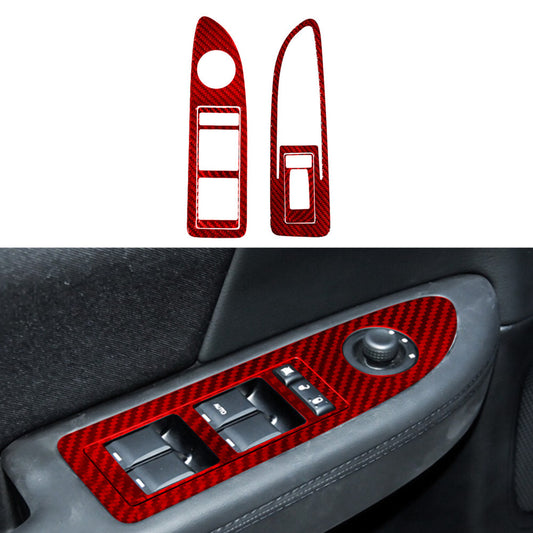4Pcs Carbon Fiber Window Lift Control Panel Trim for Alfa Romeo Giulia 2017-2019 v