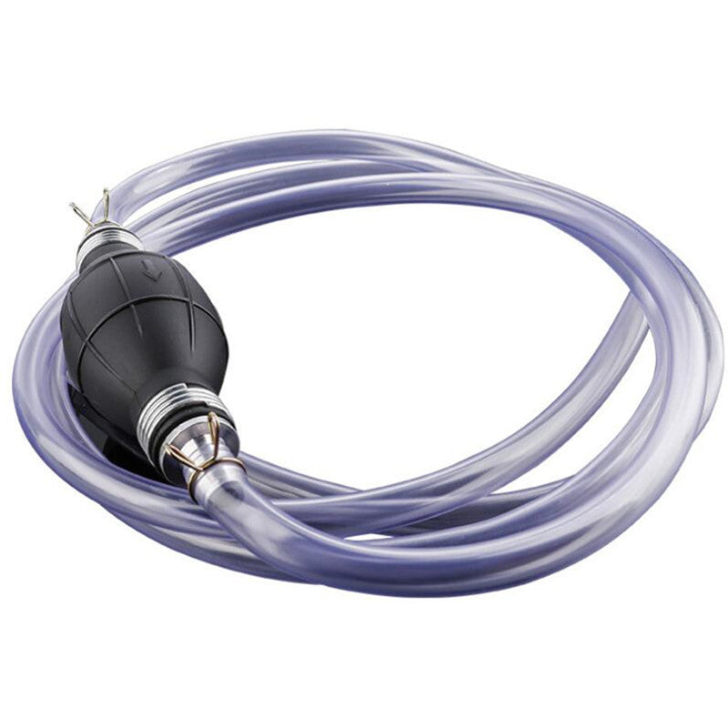 Car Hand Bulb Pump Petrol Fuel Line Oil Hose Primer Steel Clamp Transfer Tool