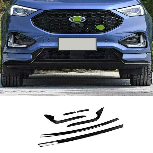 Front Bumper Lower Strip Guard Trim 6PCS Fit for Ford Edge 2019-2021 Steel Black