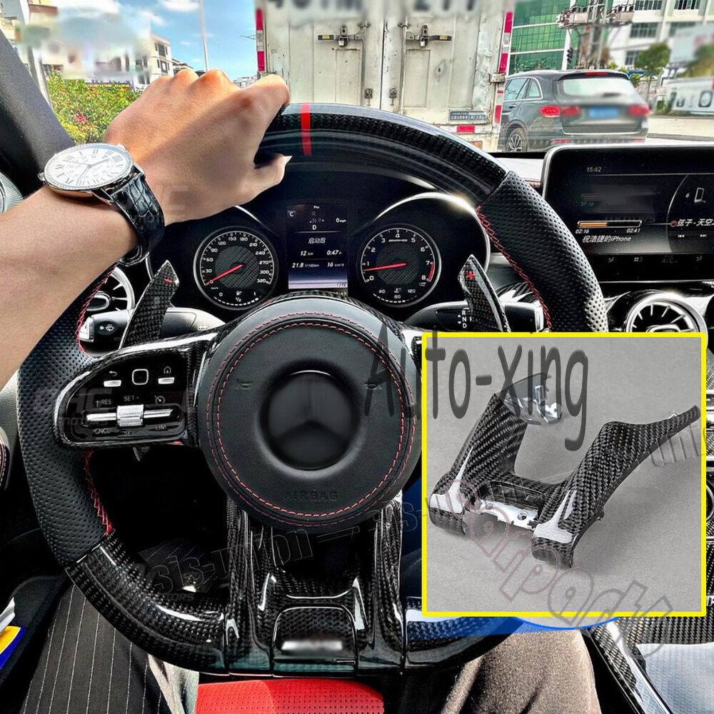 Real Carbon Fiber Lower Cover Bottom Trim for Benz AMG Steering Wheel 2018+