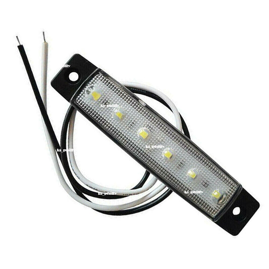 2Pcs 24V 6LED Side Marker Indicators Lights Lamps Truck Trailer Bus Lorry-White Q
