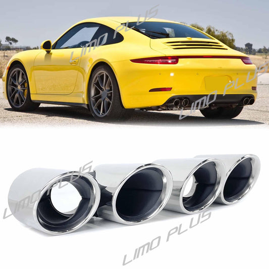 for Porsche for 911 Carrera 2011-2015 Chrome Exhaust Muffler Pipe Q