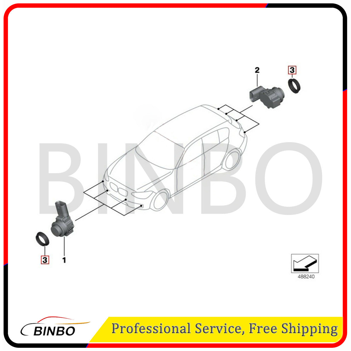 4PCS Rear Bumper Parking Sensor Ring 66206923000 for BMW M3 M4 Z4 X1 F80 F83 E89
