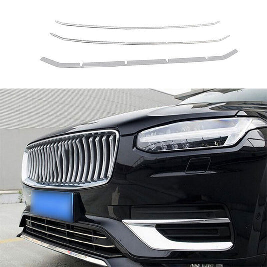 Silver stainless Front Center Mesh Grille Grill Strip Trim for Volvo XC90 22-23 n