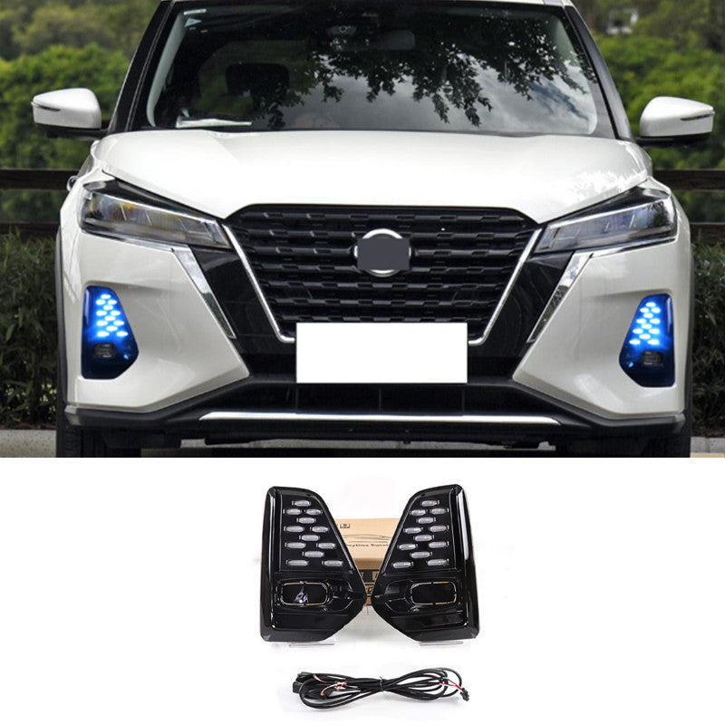 LED DAYTIME RUNNING LIGHT FOG LAMP W/ TURN SIGNAL Fit for KICKS 2021-2024 v