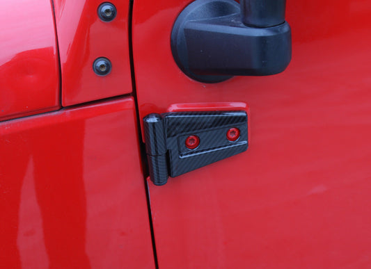 Black Carbon Fiber Door Hinge Cover Trim for Jeep for Wrangler JK JKU Rubicon Sahara