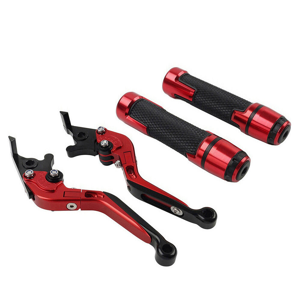 Fold Extendable Brake Clutch Levers Handlebar Grip Set for Suzuki GSXR600/750 US