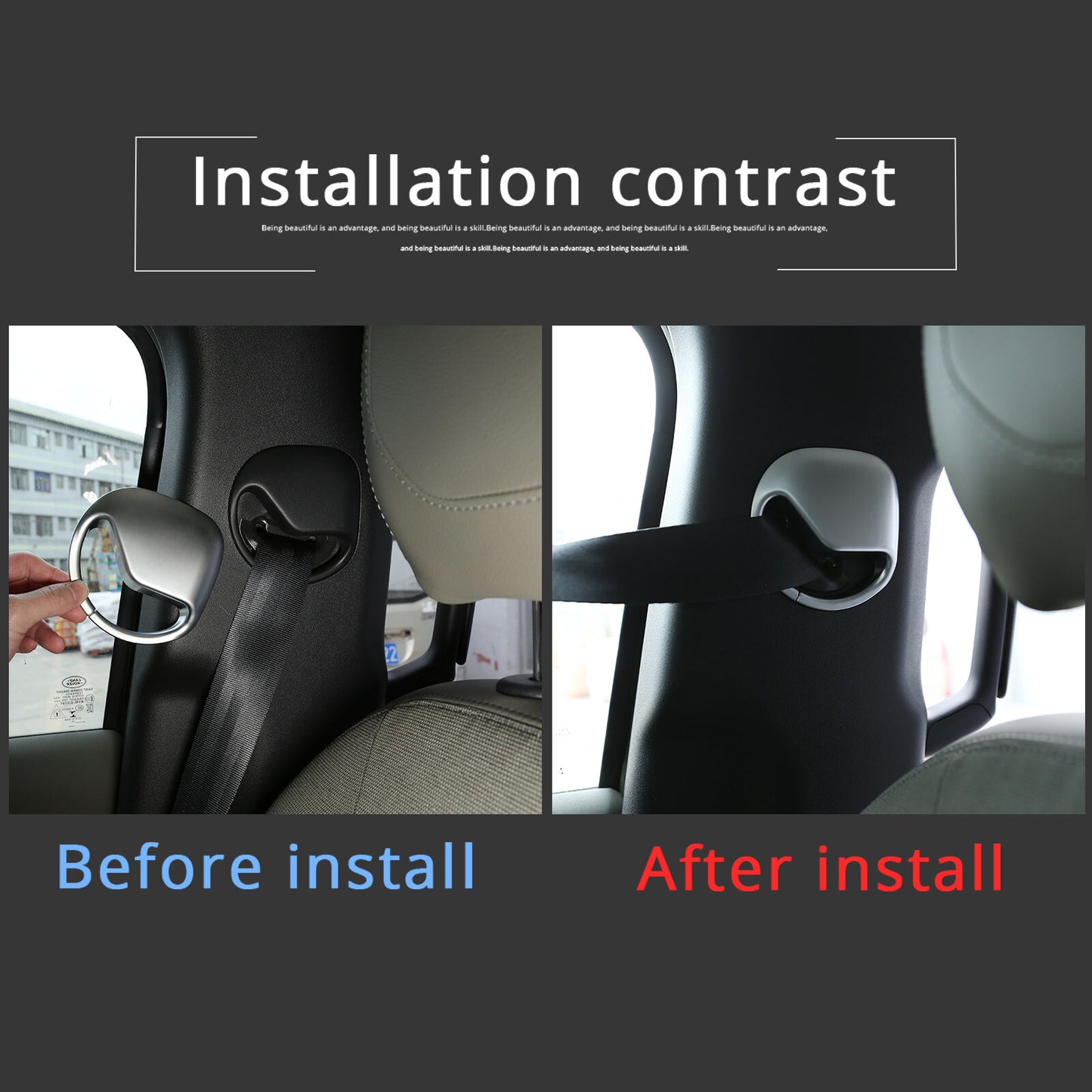 Chrome car seatbelt trim cover for Land Rover for Defender 110 2020-2022 2 pieces n