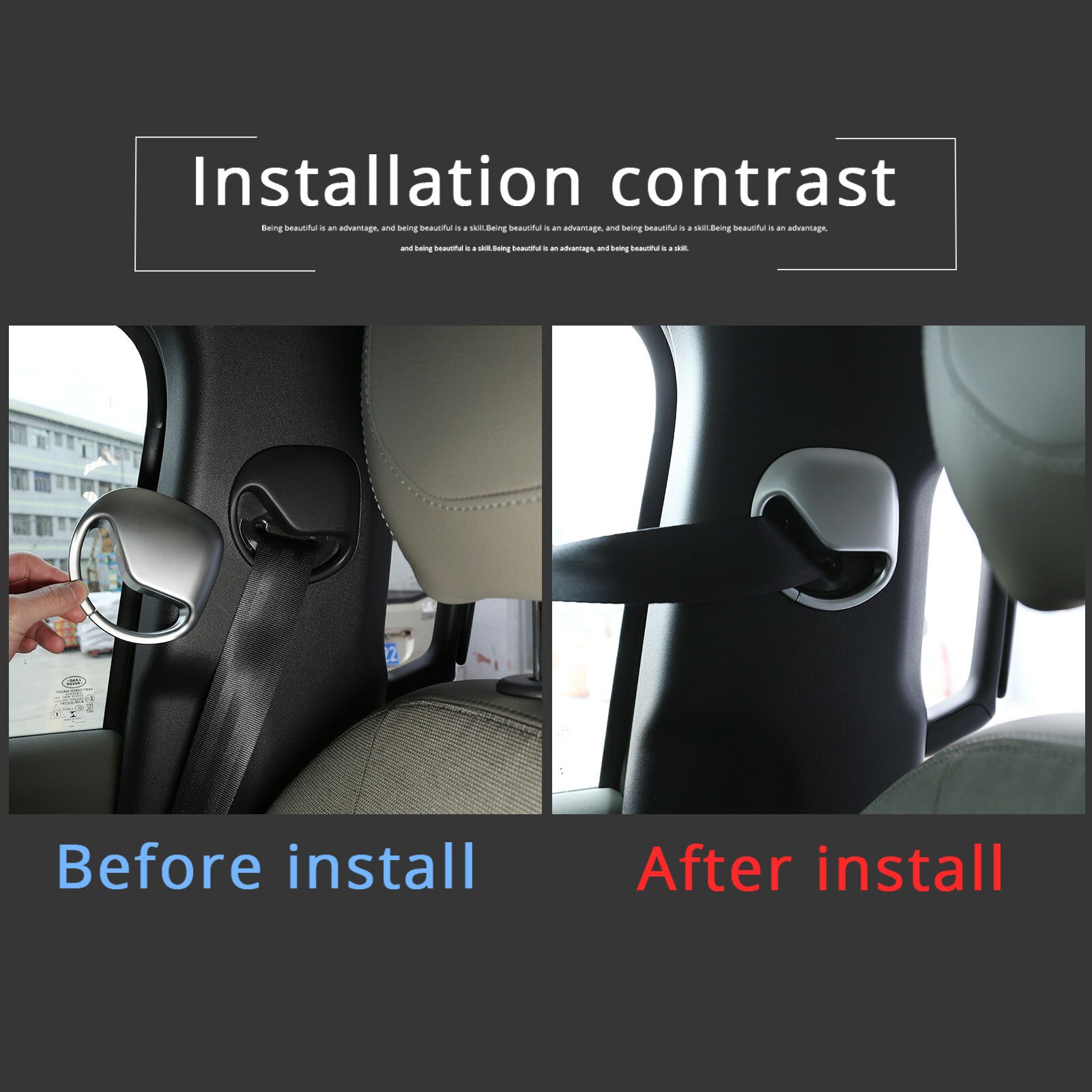 Chrome car seatbelt trim cover for Land Rover for Defender 110 2020-2022 2 pieces n