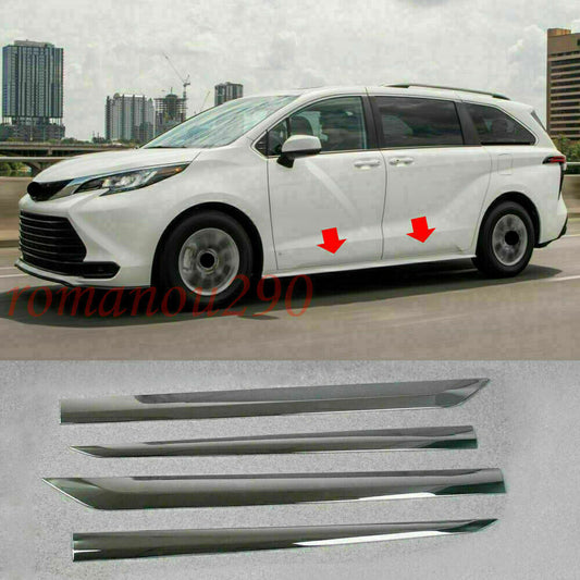 for Toyota for Sienna 2021-2023 Chrome Car Side Door Body Molding Cover Trim Guard