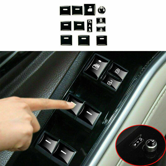 Black Window Door Lock Control Button Cover Trim for Toyota Highlander 2020-2023