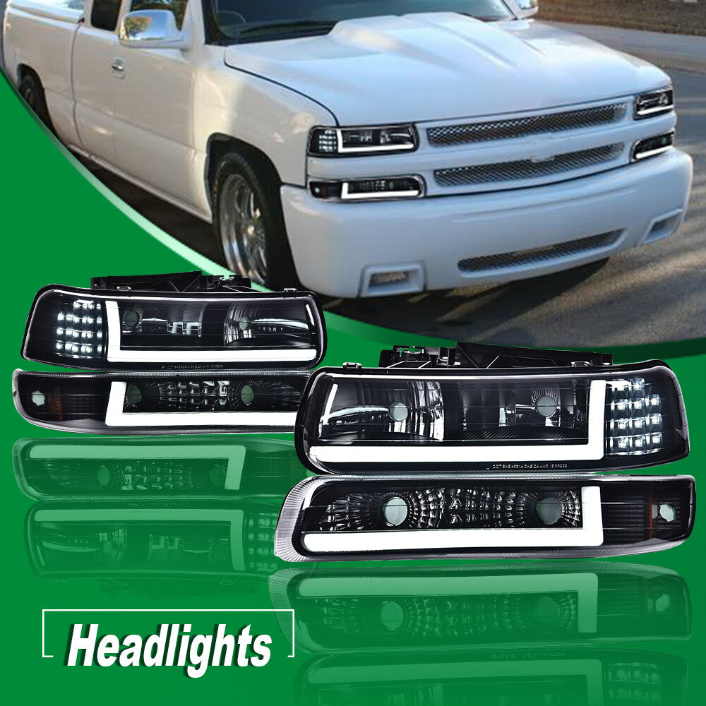 LED DRL Red Mold Water Day Bright 99-02 Black and White Silver Stone 00-06 Tahoe - v