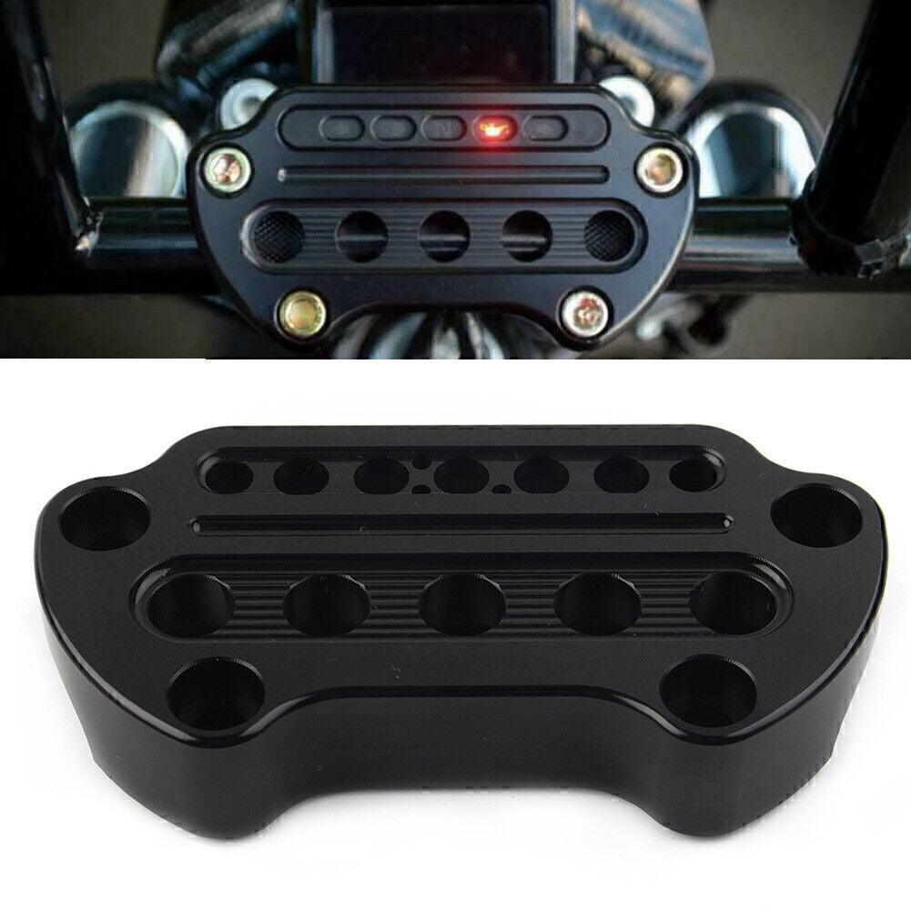 Black Indicator Handlebar Top Clamp Fit for Harley Dyna Sportster XL883 XL1200 Q
