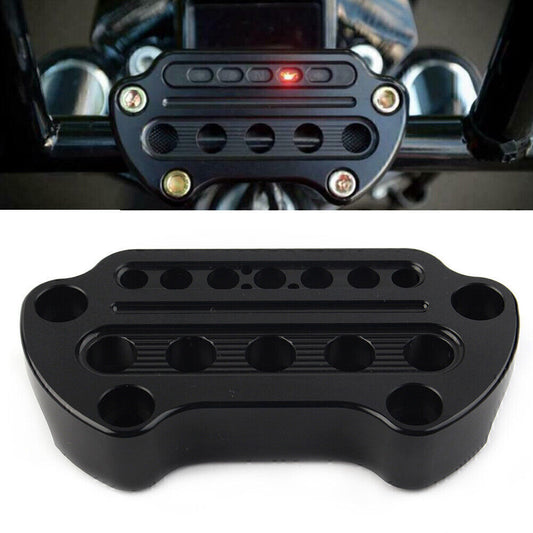 Black Indicator Handlebar Top Clamp Fit for Harley Dyna Sportster XL883 XL1200 Q