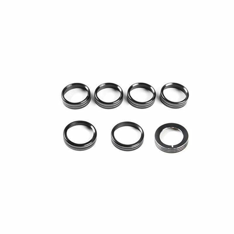 Black Aluminum Central Console Knob Cover Ring Set for Ford F-150 XLT 2015-20 A