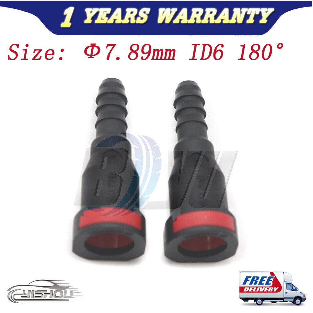 7.89mm ID6 180¡ã 2PCS Car Fuel Line Hose Pipe Coupler Quick Release Connector New Q