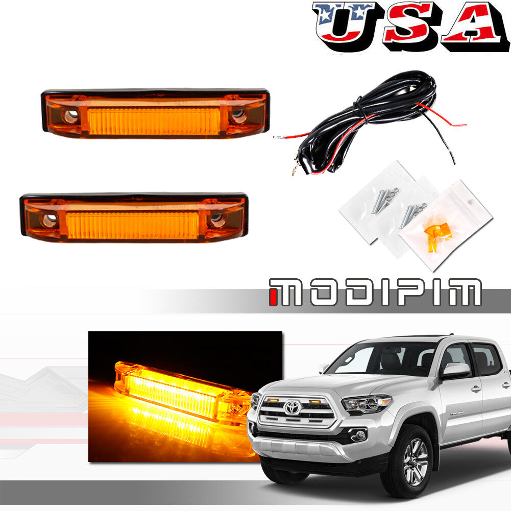 Amber Lens Front/Center Grille LED Lights DRL Lights for 2012 for Tacoma - v