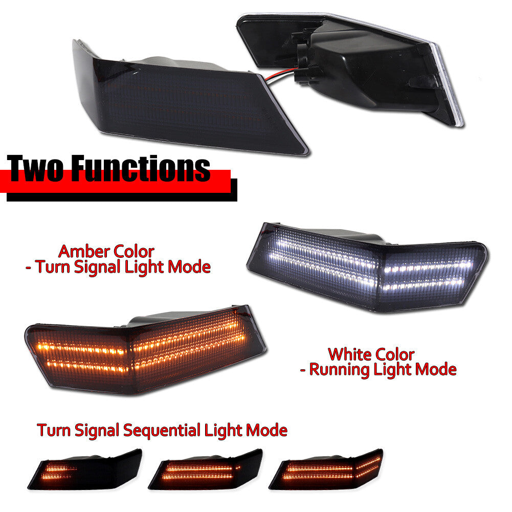 2-piece pack of smoke corner lights DRL turn signal for Jeep Patriot 2007-2017- v