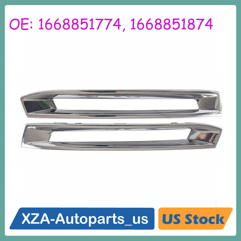 2Pcs Front Fog Light Cover Chrome Trim for Mercedes X166 GL 2013-2016 1668851774