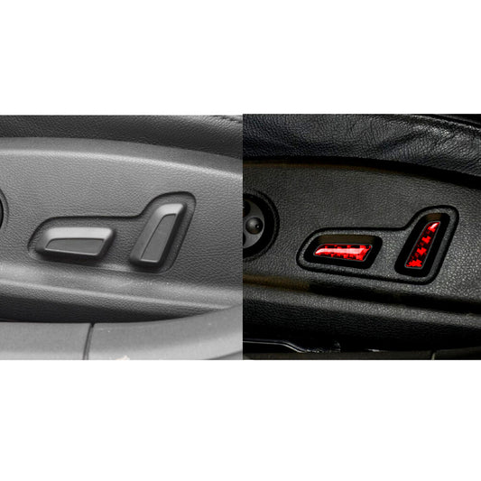 4Pcs red Carbon Fiber Interior Console for Seat Adjustment Cover Trim for Audi for A4 B9
