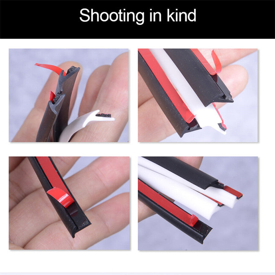 5M Car Rubber Sealing Strip Slanted T-Type Auto Edge Trim Weatherstrip Dustproof