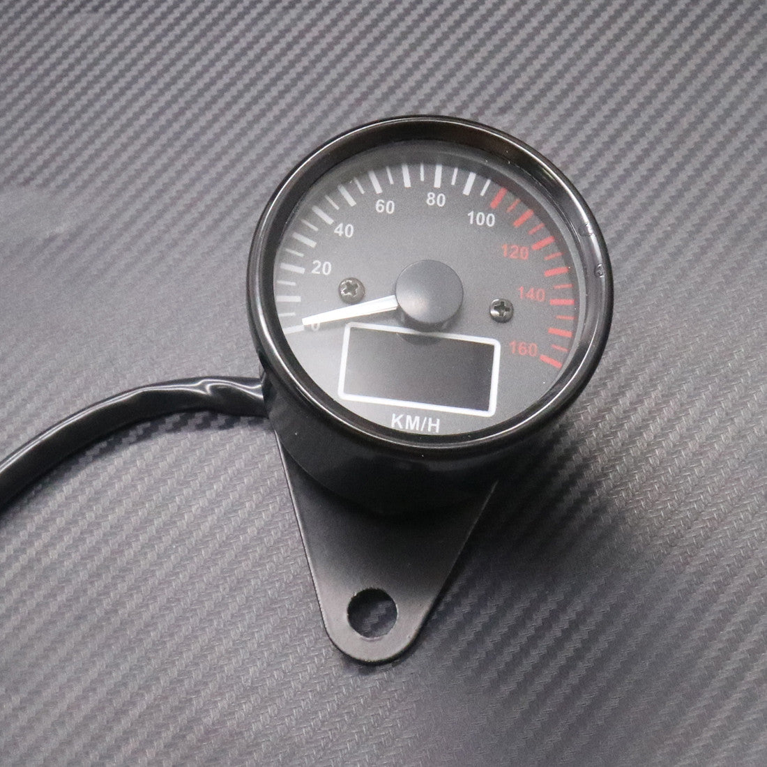 Black Digital LED LCD KM/H Speedometer Odometer Speed Fuel Level Gauge Meter Q