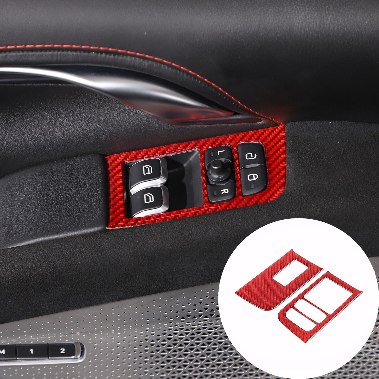 Carbon Fiber Front Fog Lamp Cover Trim 2 Piece for Range Rover Sport 2014-17- v