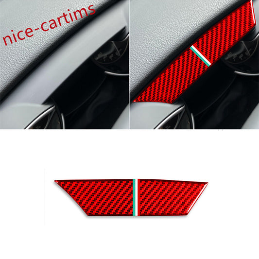 Red Carbon Fiber Dashboard Speedometer Panel Cover for Alfa Romeo Giulia 2017-21