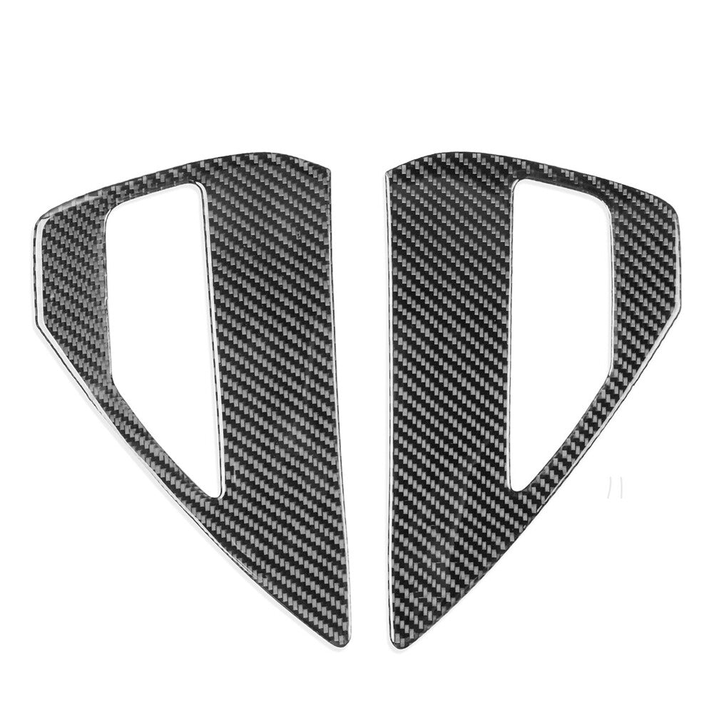 2pcs Carbon Fiber Front Door Pull Frame Cover Trim For Fiesta 2011-2015 v