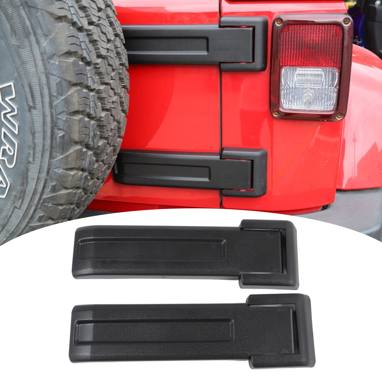 Black Tailgate Hinge Cover for 2007-2017 for Jeep for Wrangler JK & Unlimited