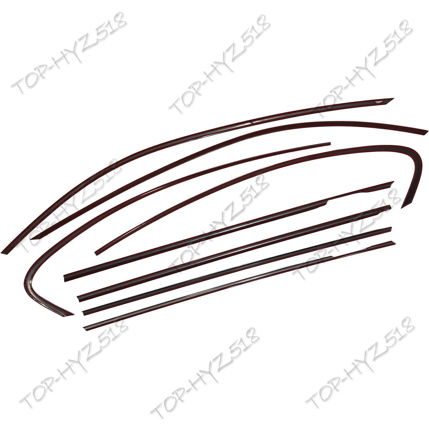 For 5 F10 2013-2014 Gloss Black Window Molding Trim Frame Strips 8P B n