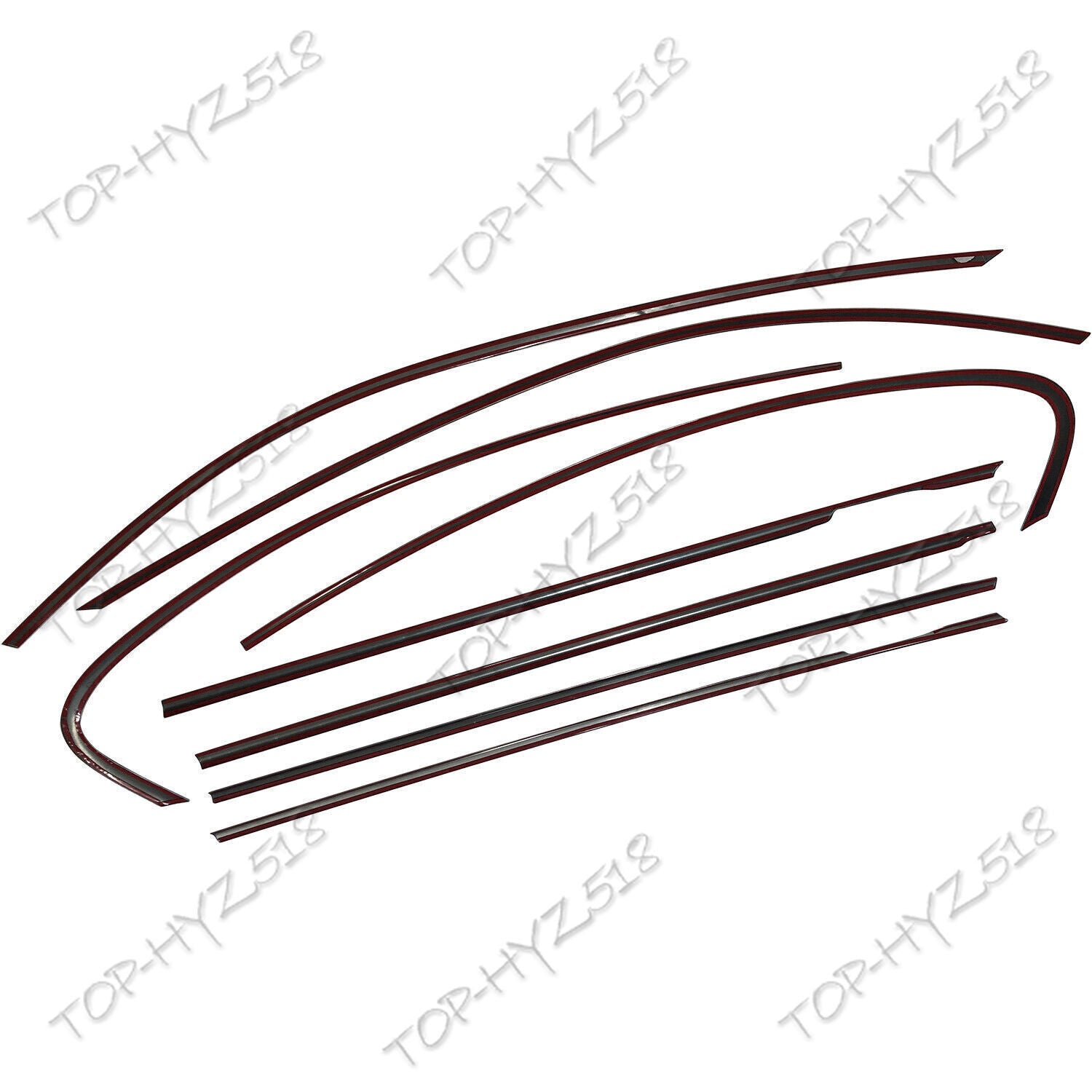For 5 F10 2013-2014 Gloss Black Window Molding Trim Frame Strips 8P B n