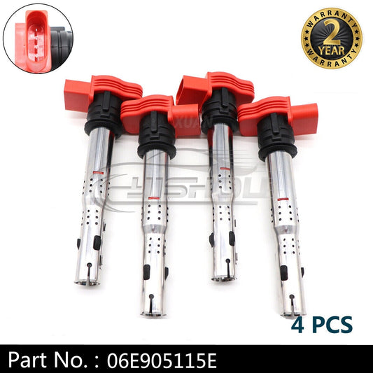 4-piece/set LED coil pack suitable for Volkswagen CC, for Passat 2.0T, for Jetta , for Audi A4, TT, S5, R8, Q5