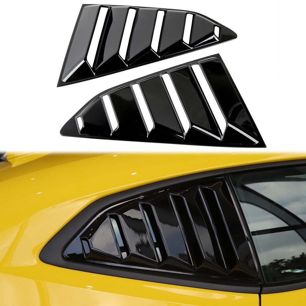 Side Window Quarter Louver Cover 2PCS for Chevy Camaro 17-24 Glossy Black ABS