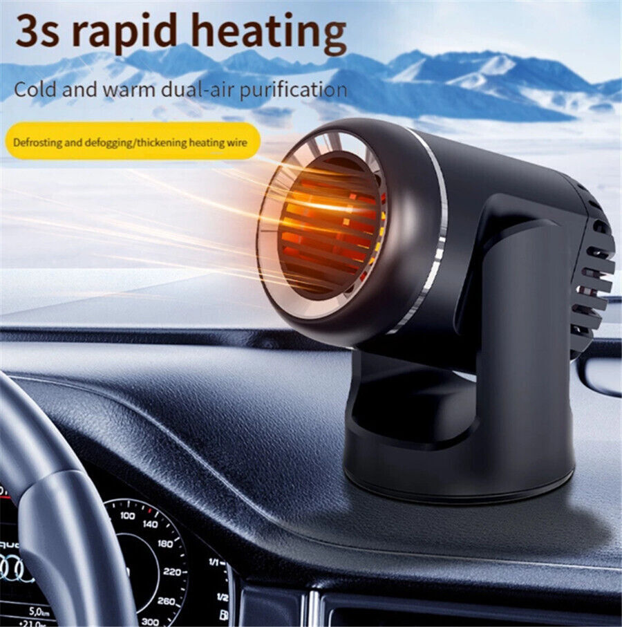 Car Heater Air Purifier Two Gear Cooling Fan Fast Heating Defroster Defogger 12V