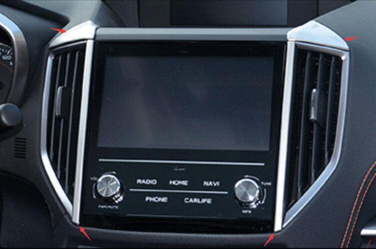 for Subaru Crosstrek 2019-2023 Silver Steel Middle Console Air Outlet Vent Trim