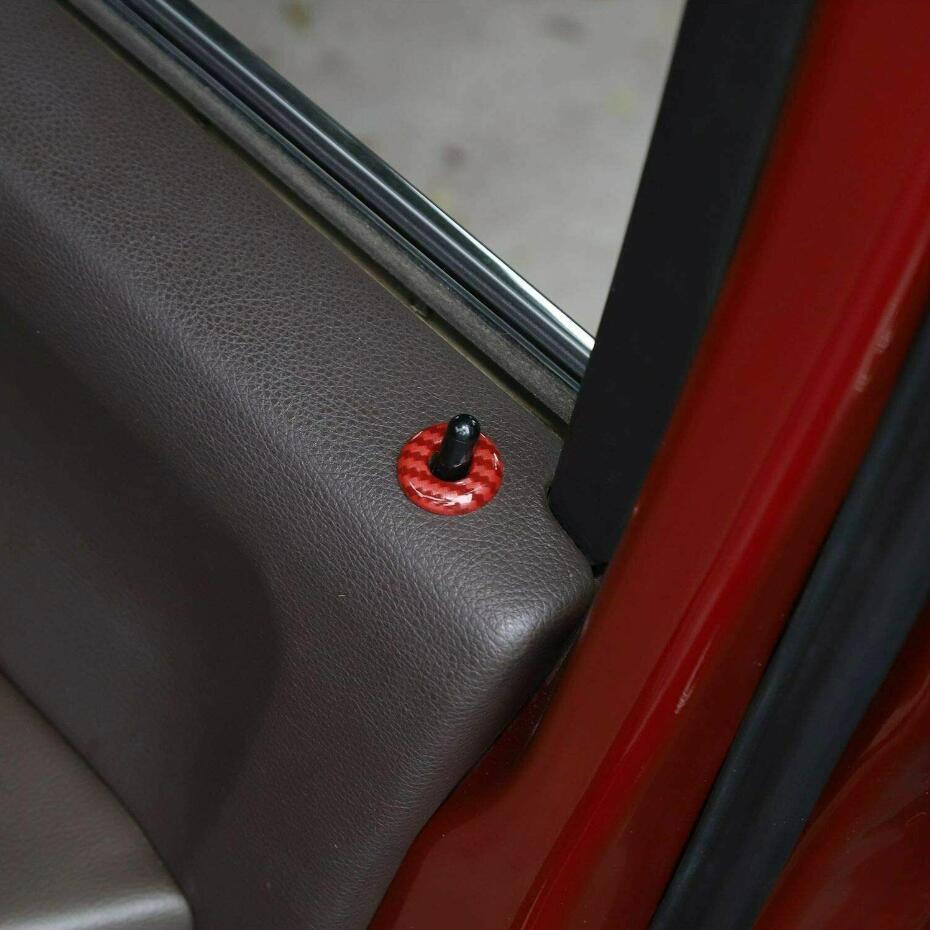 Suitable for 15-20 for Ford F150 F-150 Red Carbon Fiber Door Lift Bolt Locking Pin Ring Cover Trim