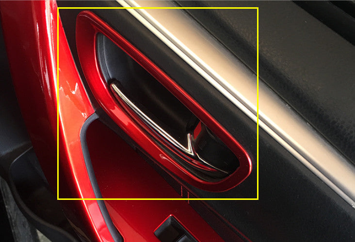 4pcs Fit for Toyota for Corolla 2014-2018 Inner Door Handle Bowl Cover Trim Red ABS