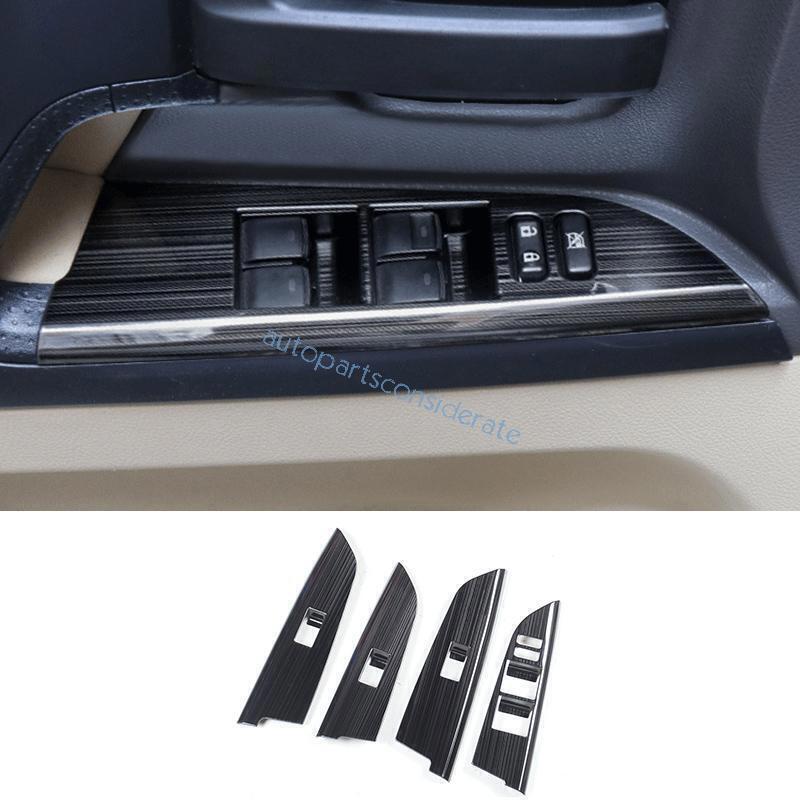 for Toyota for Land Cruiser 2013-2021 Steel Window Lift Lock Switch Panel Black Trim