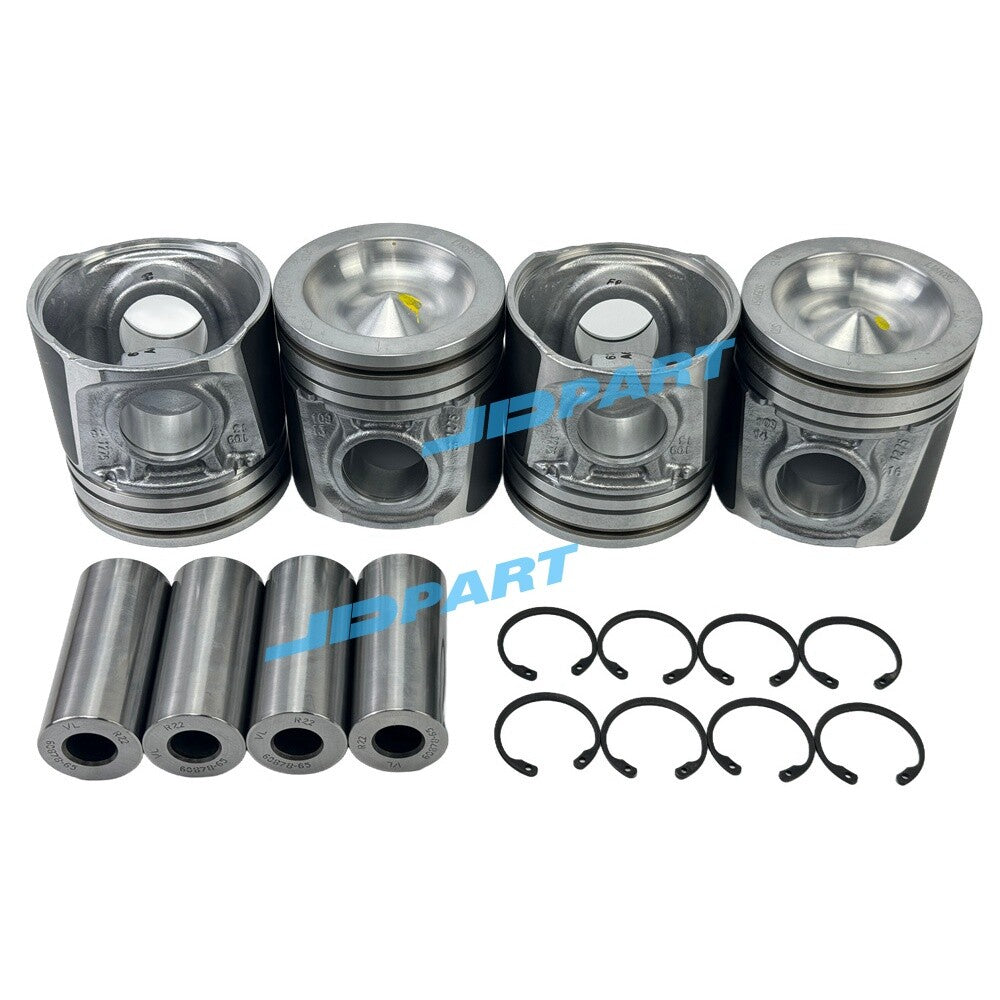 4-piece 1104D-E44TA Piston Kit 3135M151+60878-65+2721332I for Perkins Excavators