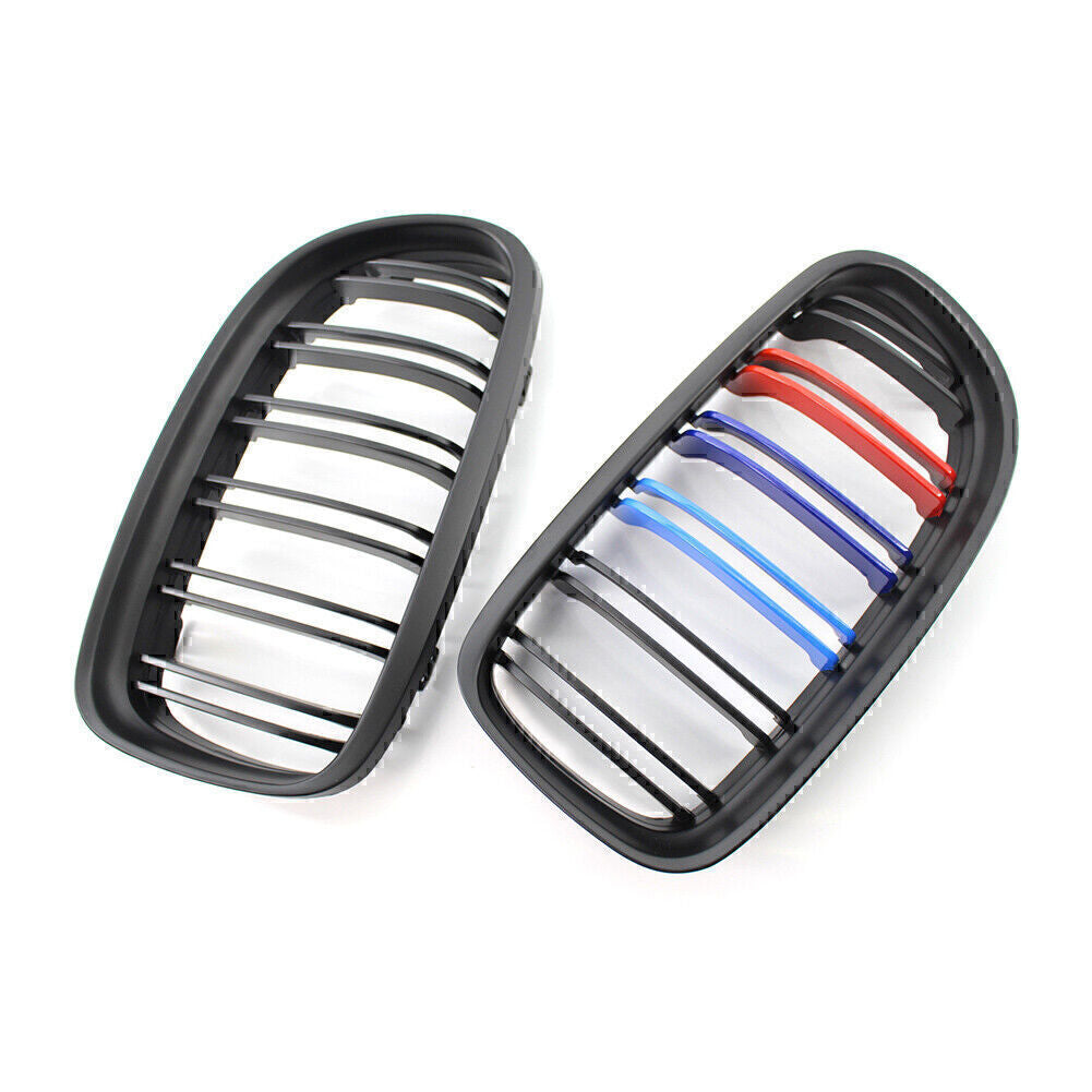 2x M-color Matte Black Front Kidney Grille for BMW E90 E91 LCI 328i 335i 2009-11